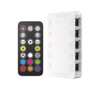 Koolenry ARGB Cooling Fan Hub10-Port 4Pin 5V-3Pin Fan Controller with Magnetic Computer Case Lighting PWM Fan Splitter White