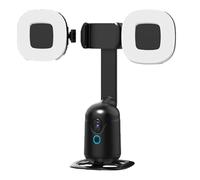 Koolenry Auto Face Tracking Desktop Smart AI Gimbal Auto Face Tracking Tripod AI Gimbal for Smartphone & Action Camera 360 Rotation Follow Focus Vlog with Light