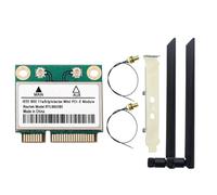 Koolenry AX1800 WiFi 6 Network Card RTL8852BE Mini PCI-E Dual Band 2.4G/5GHz with 8DBI Antennas BT 5.2 Adapter for 10/11 Win