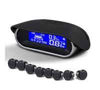 Koolenry Backup Radar Reverse 8 Parking Sensors System with 8 Reverse Sensors Buzzer Warning Distance Detection for Auto Vehicle Garage Safety A