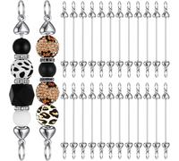 Koolenry Beaded Keychains Bulk Blank DIY Metal Heart Shaped Keychain Making Accessories A