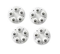 Koolenry Bed Furniture Chair Leg Adjustable Movable Furniture Foot Pads 4pcs, 5 Wheel Rollers Washing Machine Riser Booster for Sofa White