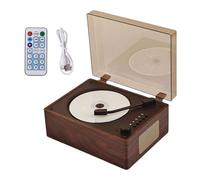 Koolenry Bluetooth 5.1 Compatible Album Player Multi-Connection CD Player Upgraded Dust Cover Design Small andPortable Wireless andWired Connection Walnut