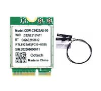 Koolenry Bluetooth 5.4 RTL8922AE WiFi7 Card 6338Mbps 2.4G/5G/6G Tri-Band Wireless WiFi Adapter Card M. 2 for Win10/for Win11