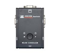 Koolenry Box Adapter 2 in 1 Out KVM Switch 2 Ports VGA KVM Switch for Mouse Keyboard Printer Share Switcher