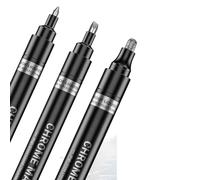 Koolenry Car DIY Model Painting Tool- Chrome Markers(3Pc), Permanent Reflective High Gloss Metallic Paint Pen for Liquid Mirror Creation Silver