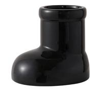 Koolenry Cartoon Shoe Design Ceramic Vase, Cute Boots Pen Holder, Black Ikebana Flower Pot, Tabletop Storage for Home Decoration