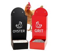 Koolenry Chicken Oyster Shell Feeder and Grit Feeder Metal Chicken Coop Accessories Automatic