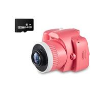 Koolenry Compact Kids Camera with Built-in Projector, Pink, Delivers 1080P Video, Packaged with Tripod & 64GB SD Card
