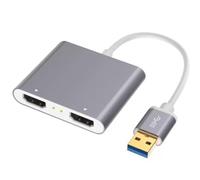 Koolenry -Compatible USB 3.0 to Dual Port Adapter- USB to 2x -Compatible Screen Monitor Converter for Multitasking