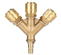 Koolenry Compressed Air Distributor Triple with Couplings, NW 7.2 1/4AG Air Hose Quick Coupler Distributor