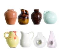 Koolenry Cute Mini Vase Magnets,3D Ceramic Flower Vase Tiny Plant Vases Fridge Magnets for Refrigerator Kitchen Office Decoration