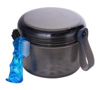 Koolenry Denture Bath Cup Leak Proof Denture Case for Travel, Denture Container for Full& Partial for Soaking Gray