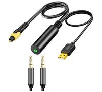 Koolenry Digital Fiber Audio Converter 3.5mm to Fiber Audio Conversion Cable 3.5mm to Fiber Converter USB Digital Fiber Optical Audio Cable 3.5mm to Spdif Audio Converter