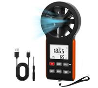Koolenry Digital Handheld Anemometer Wind Speed Meter CFM Air Volume Thermometer Waterproof Multifunction WithBacklight