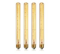 Koolenry Dimmable Long Tubular Light Bulb E27 40W Retro Light Bulb Dimmable Virtual Filament Vintage Bulb Beautiful Tube Decor Bulb 4 Pcs