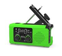 Koolenry Disaster Prevention Emergency Radio Multi-Function AM/FM Band Hand Crank Solar Charging Lighting Radio Green