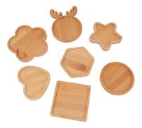 Koolenry DIY Crafts Mini Wooden Mosaic Bases Set 7Pcs, Assorted Shapes Wood Mosaic Coaster Kit for Handcrafted Glass Projects