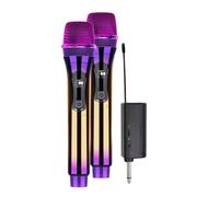 Koolenry Dual Channel Karaoke Streaming Wireless MIC Handheld Microphone with Rechargeable Receiver for Singing Karaoke KTV B