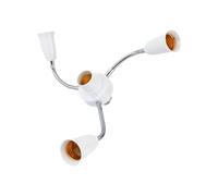 Koolenry E27 LED Bulb Splitter Adapter Adjustable Light Holder Socket Converter for Home Office Exhibitions Light Holder 4 Heads