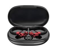 Koolenry Earhook Bluetooth Headset Earhook Translation Bluetooth Headset Digital Display 98% Translation Accuracy Red