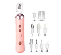 Koolenry Electric Nail File Set Electric Manicure Tool Multi Function Silent Manicure Tool Cordless for Thick Nails Pink