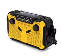 Koolenry Emergency Radio Solar Hand Crank Radio AM/FM Radio LED Flashlight SOS Alarm Power Bank Speaker Yellow