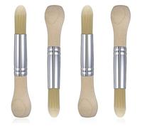 Koolenry Ergonomic Handles Kids Paint Brushes Set-4 Pieces for Acrylic, Watercolor, and Oil Painting