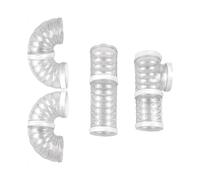 Koolenry External Pipe Connection Set 8 PCS Transparent Curved Hamster Tunnel Kit, Pet Cage Tube Set for Dwarf Hamster DIY Toy