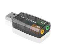 Koolenry External USB Sound Card 3D Audio Headset Microphone Adapter for PC Desktop Support for Three-Dimensional Sound