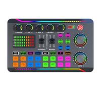 Koolenry F998MAX Gaming Audio Mixer Streaming Mixer with Audio Interface BT Sound Board Voice Changer Sound Card,for PC Phone