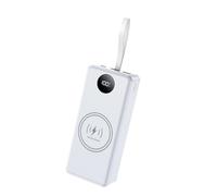 Koolenry Fast Wireless Charging Holder Case Outdoor Power Bank Box Built in LED Flashlight Function White