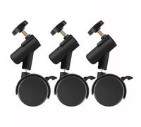 Koolenry Flexible Swivel Casters 3pcs 16mm Mounting Holes Ideal for Photography Light Stand& Tripod Wheels Smooth Rolling