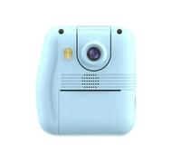 Koolenry Flip Lens Kids Portable Printer Thermal Paper Stickers Paper Mini Printers Multi-Function Digital Small SLR Blue