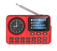 Koolenry FM Radio Hifi Bluetooth Speaker Multifunctional Clock Portable Radio Receiver with LED Lyrics Display Recording Functionality