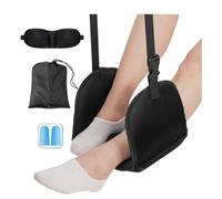 Koolenry Foot Relaxing Hammock Adjustable Airplane Foot Hammock for Office Travel Relaxing Under-Desk Resting Foot Hammock,A