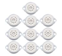 Koolenry FOR Audio Guitar Tubes for 12AX7 ECC82 6922 EL84 6DJ8 12AU7 12AT7 10PCS 9pin Ceramic Vacuum Tube Socket Base Chassis Mount