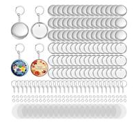 Koolenry for Button Maker Machine Compatible 100-Pack Keychain Supplies- 58 Mm/2.25 Inch Metal Pins Blank Badges Kit