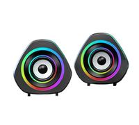Koolenry For Desktop Computer, Laptop Compatible USB-Powered PC Gaming Speakers- Computer Speakers 3.5mm Aux Input for Phone Colored Lights