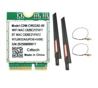 Koolenry For Desktop PC Compatible RTL8922AE WiFi7 Card+ 2X10DB Antenna Tri-Band 2.4G/5G/6G 6338Mbps Wireless WiFi Card Adapter Bluetooth 5.4