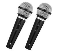 Koolenry For Music Birthday Costume Play Microphone Prop, 2PCS Plastic Pretend Play Props