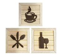 Koolenry Framed Wall Art Framed Artwork 3 PCS Modern Room Decor Beautiful Wall Sculptures Home Furnishing Decoration for Porch B
