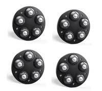 Koolenry Furniture Chair Leg Pads 4pcs Adjustable Movable Furniture Foot Pads, 5 Wheel Rollers Washing Machine Riser Bed Theater Booster Sofa Black