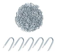 Koolenry Galvanised Fence Staples 200pcs Wire Fencing Staples, U-Shaped Nails, Yard Cable Fasteners U Nails