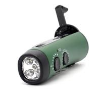 Koolenry Hand Crank Charger Olar Power Hand Crank Lights Battery Operated AM FM Weather Green