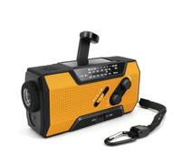 Koolenry Hand Crank Emergency Radio CHand Crank Radio Solar Powered with LED Reading Lamp,Flashlight Orange