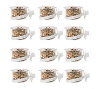 Koolenry Height Bird Feeding Cup Screw Adjustment Bird Fruit Feeders Transparent 12pcs on Cage