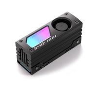 Koolenry High-Performance Black ARGB M.2 SSD Heatsink, 20mm PWM Fan, 5V 3-Pin for Sync M.2 2280