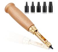 Koolenry Japanese Screw Punch Adjustable Leather Hole Punching Tool Puncher Hollow for Sewing Leather