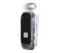 Koolenry K88 Lavalier Business Bluetooth 5.4 Headphone Talk/Music Time 20 Hours, LED Digital Display,Noice Cancelling White